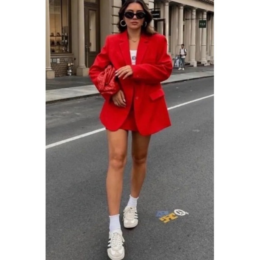 Zara Fitted Red Blazer